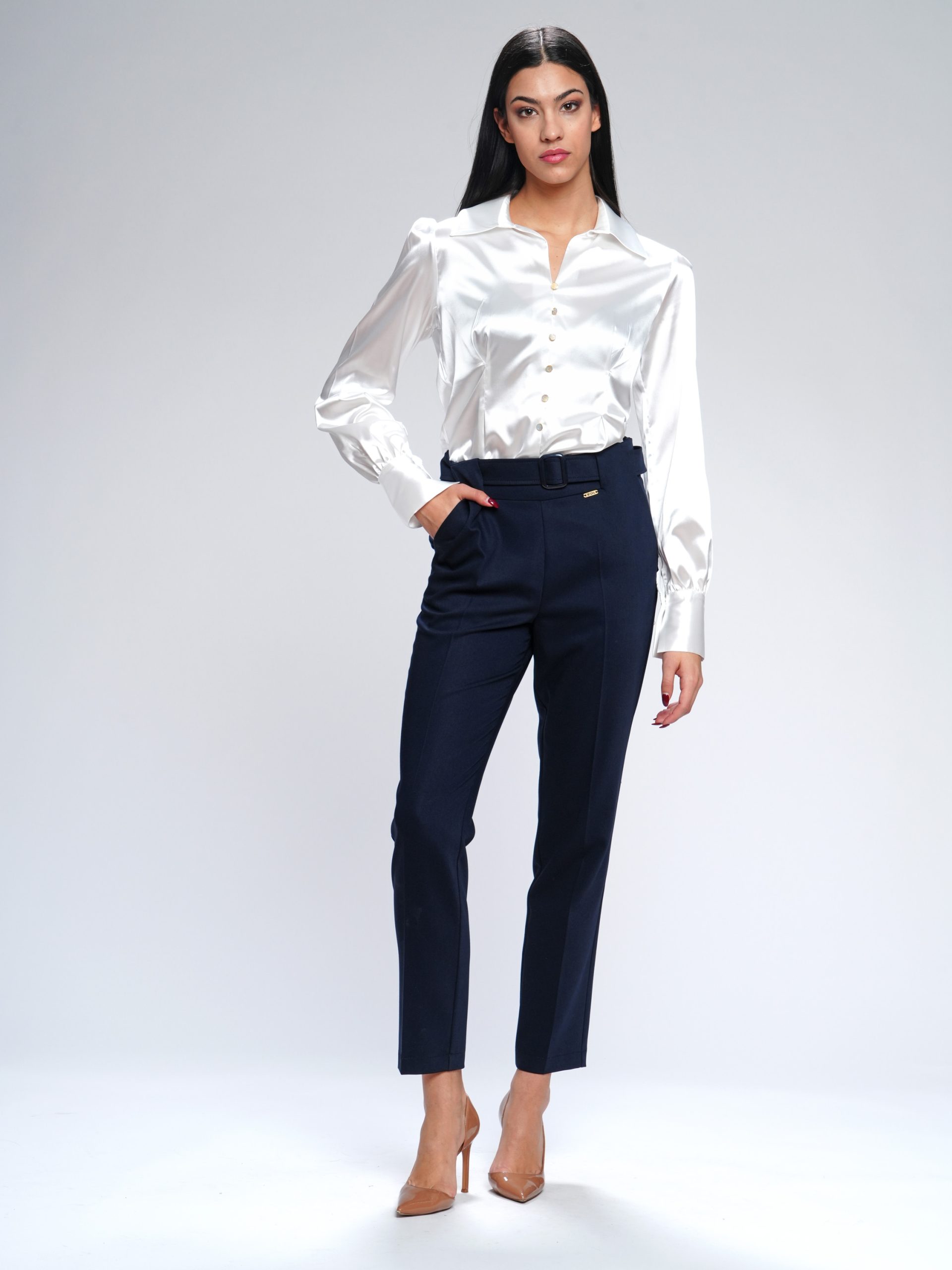 Ženska košulja od satena strukirana