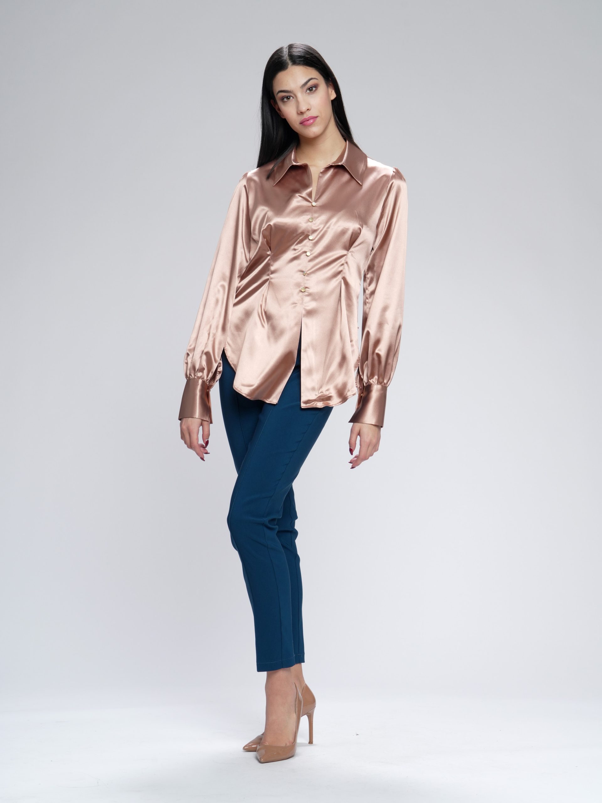 Ženska košulja od satena strukirana