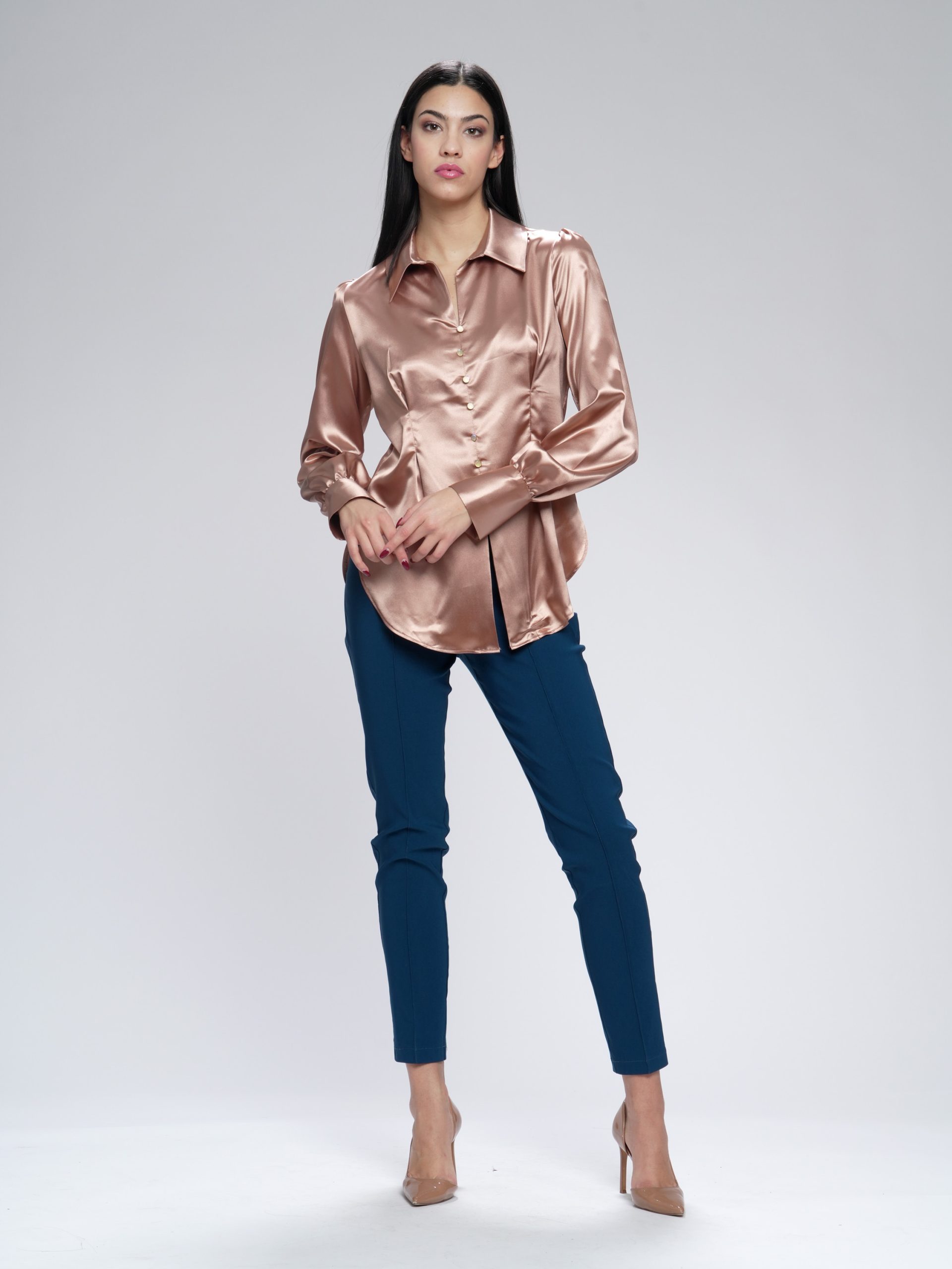 Ženska košulja od satena strukirana