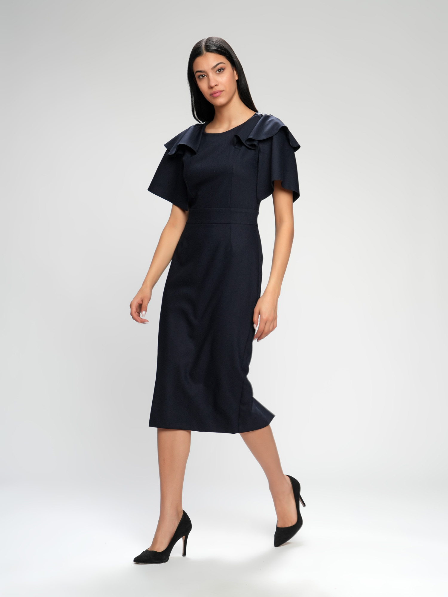 Roze svečana haljina sa karner rukavima